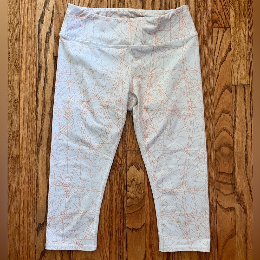 Alo Athletic Leggings in White and Orange Sz M
